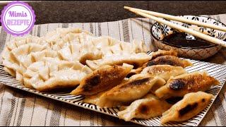 Japanische Gyoza Rezept selber machen  Vegetarisch - Gebratene Teigtaschen