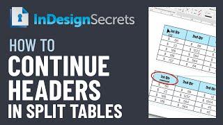 InDesign How-To Continue Headers in Split Tables Video Tutorial