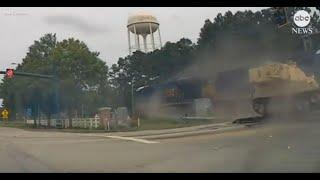 Train slams into 18-wheeler carrying military vehicle in South Carolina