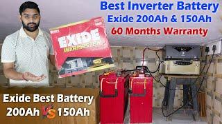 Exide 200Ah Inverter Battery Details  Best Home Inverter Battery  Exide 60 Months With Pro Rata 