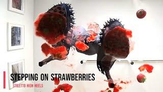 Stepping on strawberries with stiletto high heels #shoes #crush #asmr