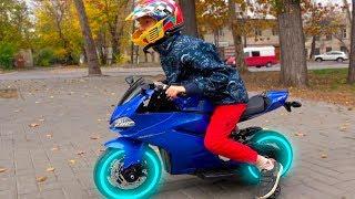 Funny Kids Ride on Sportbike  Unboxing and Assembling new Cross Bike for Children