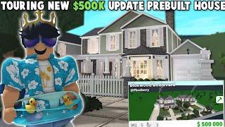 TOURING THE NEW $500K BLOXBURG UPDATE PREBUILT HOUSE...