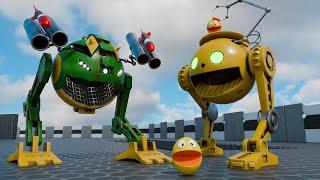 Pacman & Pacmans Protector Robot vs Combat Monster