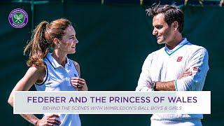 Roger Federer and The Princess of Wales Meet Wimbledons Ball Boys & Girls