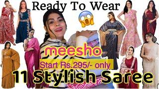 Ready To Wear Indo Western Saree Haul From Meesho Start From Rs.295-  Affordable Saree