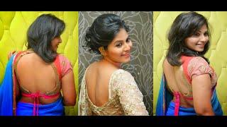 Actress Anjali in Bare Back Backless Saree and Blouse