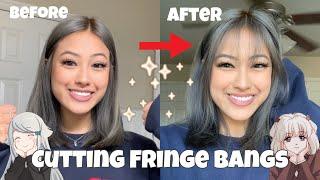 cutting fringe bangs  Easily hidden bangs tutorial  GABBY HUA