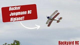 Flying my Bucker Jungmann RC Biplane Throwback