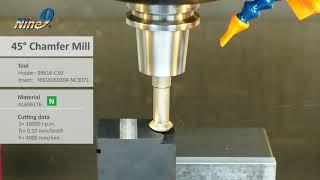 Nine9 cutting tool does front and back chamfering and face milling