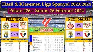 Hasil Liga Spanyol Tadi Malam - Real Madrid vs Sevilla - Klasemen La Liga 2024 Pekan 26