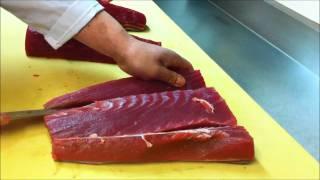 how to cut tuna for sushi sashimi