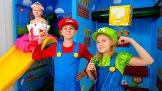 Five Kids Super Mario bros rescuing Princess  Other funny videos