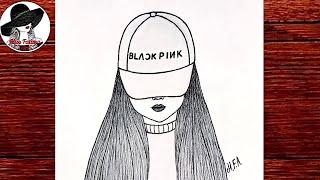 Девушка В Кепке BLACKPINK  Как Нарисовать Девушку В Кепке BLACKPINK  Рисунок Карандашом