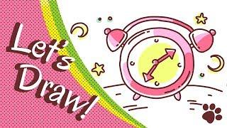 How to draw cute Alarm Clock Step by Step  CUTE AND EASY  Easy Drawing for Kids