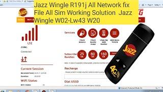 How to Jazz Wingle R19 j W02-Lw43 All Network fix File All Sim Working Solution Jazz Wingle W20 B20