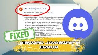 Fix Discord JavaScript Error In Windows 1110  A Fatal JavaScript Error Occurred