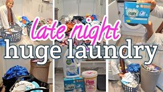 EXTREME NIGHT TIME LAUNDRY MOTIVATION 2022  FAMILY OF 4 LAUNDRY ROUTINE  COME LET S DO MY LAUNDRY