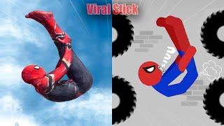 Best Falls  Real Spiderman vs Stickman  Stickman Dismounting Highlight and Funny Moments #173