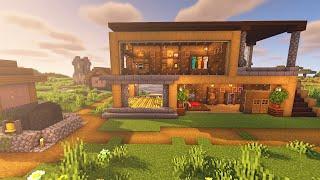 Minecraft-ağaç ev yapımı Minecraft  How to Build a Wooden House  Simple Survival House Tutorial 3