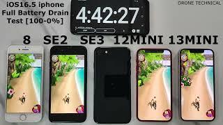 iPhone 8 vs SE2 vs SE3 vs 12mini vs 13mini full battery drain test 2023  SHOCKING RESULTS iOS16.5