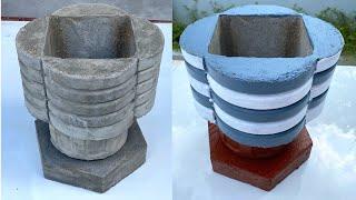 Casting Beautiful Cement Pots From Plastic Bottles and cement - Good Idea