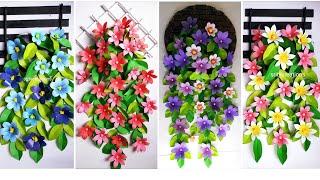 4 beautiful paper flower wallhanging craft for room decoration  wallmate  unique paper craft