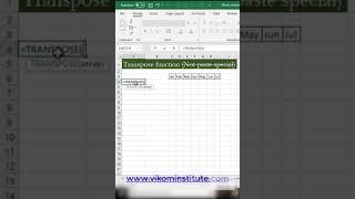 #shorts  Transpose function in excel