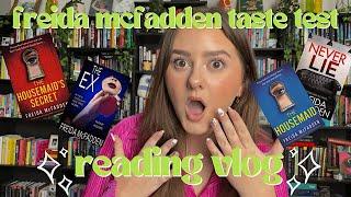 THRILLER READING VLOG 2023  freida mcfadden taste test a book haul + controversy… dont sue me pls