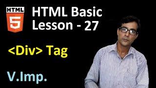 Div tag in HTML in hindi  Html Basics lesson-27  V.Imp. Use of Div tag in html