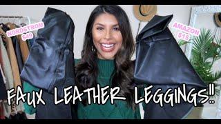 NORDSTROM VS AMAZON Faux Leather Leggings TRY ON & REVIEW  2019 Fall Fashion