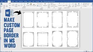 How to Make Custom Page Border Design in Ms Word  Page Border Design for Project