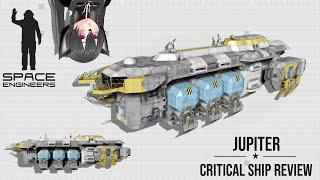 This Ship has Insane Interior Space Engineers Critical Ship Review Jupiter Cargo Barge