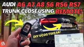 AUDI A6A7A8S6RS6 HOW TO CLOSE TRUNK USING THE KEYFOB  DIY VCDS TWEAK VAG-COM