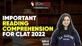 Important Reading Comprehension for CLAT 2022 by LegalEdge  English Language for CLAT