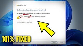 The Extraction Operation was not Completed 0x8096002A No error description found  available - Fix 