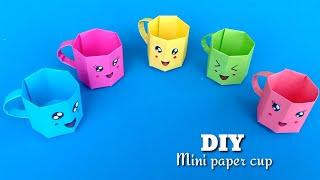 DIY MINI PAPER CUP  Paper Crafts For School  Paper Craft  Easy origami paper cup  Origami