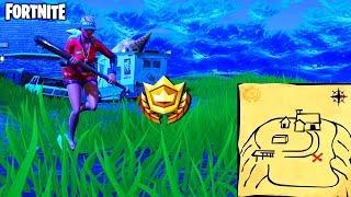 Follow the treasure map found in Flush Factory BATTLE STAR LOCATION Fortnite Week 3 Battle Star