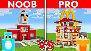 NOOB vs PRO MCDONALDS vs KFC House Build Challenge in Minecraft