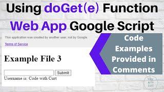 Using doGete Function to start Web App on Google Apps Script