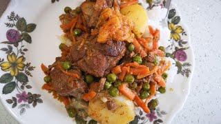 Carrot and Peas bredie with Lamb and rice served with lemon atchar. My niece Waseela came to cook.