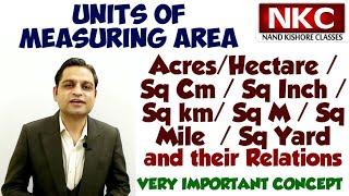 Units of Measuring Area  Acre Hectare  Sq.Ft Sq.Cm Sq. Inch Sq. Km  Sq.M  Sq. Mile  Sq.Yard