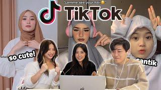 Korean girls react to Hijab Tiktok? *cantik