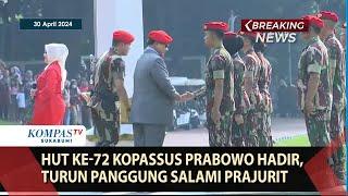 HUT ke-72 Kopassus Prabowo Hadir  Turun Panggung Salami Prajurit