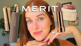 FULL FACE OF MERIT BEAUTY  testing every single product in the line + what you should skip