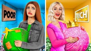 Rich Pregnant vs Broke Pregnant Genius Pregnancy Hacks for Best Mommy by RATATA BOOM