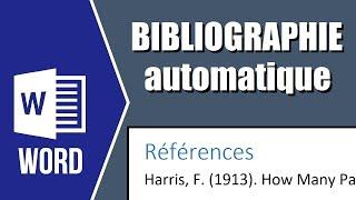 Créer une liste de références bibliographiques automatique dans Microsoft Word