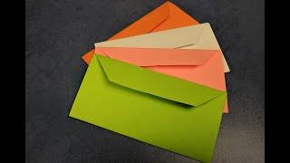 Простой прямоугольный конверт из бумаги своими руками. Конверт для денег. Paper envelope DIY