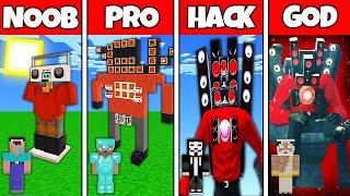 Minecraft Battle NOOB vs PRO vs HACKER vs GOD TITAN SPEAKER MAN SKIBIDI TOILET STATUE CHALLENGE