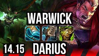 WARWICK vs DARIUS TOP  Rank 5 Warwick Legendary 1000+ games 1123  EUW Master  14.15